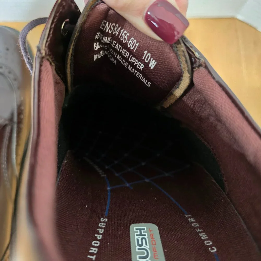 Nunn Bush Wingtip Oxford Dynamic Comfort Slip Resistant Drk Burgundy Leather 10W